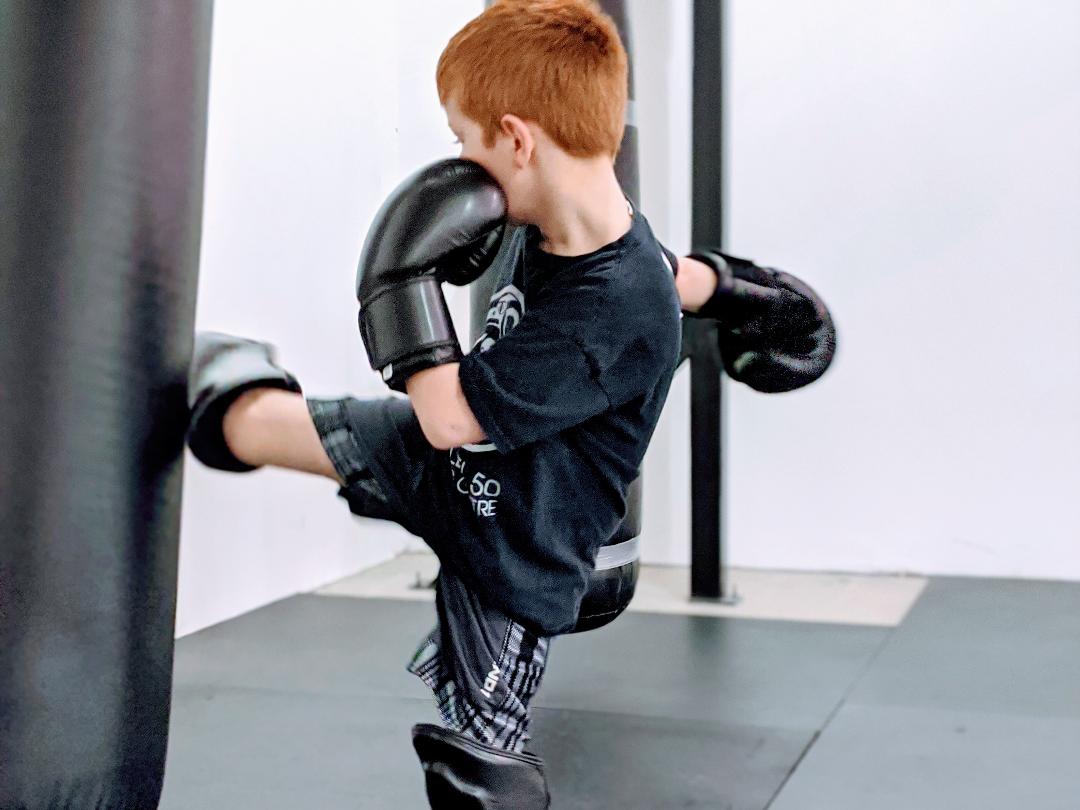 Hitting the Heavy Bag In Kids Kickboxing